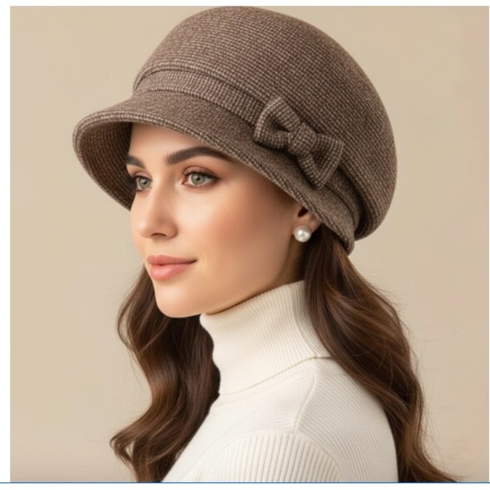 Plaid Beret Bucket Hat